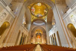Interior details of Basilica of the National Shrine of the immaculate Conception. The Basilica is the largest Roman Catholic church in the US and North America.
