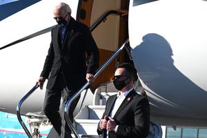 President-elect Joe Biden arrives in Atlanta, Georgia, on January 4, 2021.
