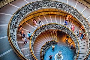 Spiral staircase at the Vatican Museums