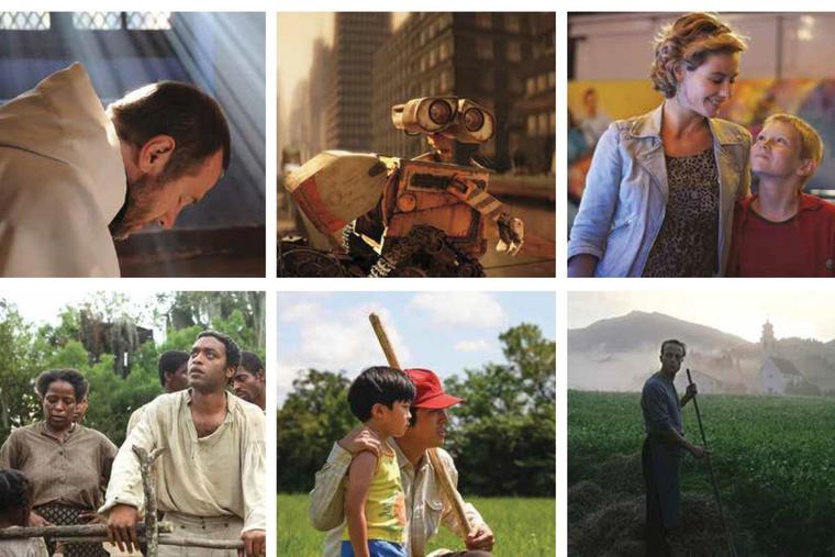 Clockwise from top left: ‘Of Gods and Men,’ ‘Wall-E,’ ‘The Kid With a Bike,’ ‘A Hidden Life,’ ‘Minari’ and ‘12 Years a Slave’ are among the memorable films of the last two decades, according to the Register’s film critic.