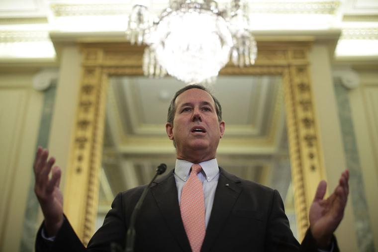 Former U.S.  Sen. Rick Santorum, R-Pa., speaks during a news conference on health care September 13, 2017 on Capitol Hill in Washington, DC.