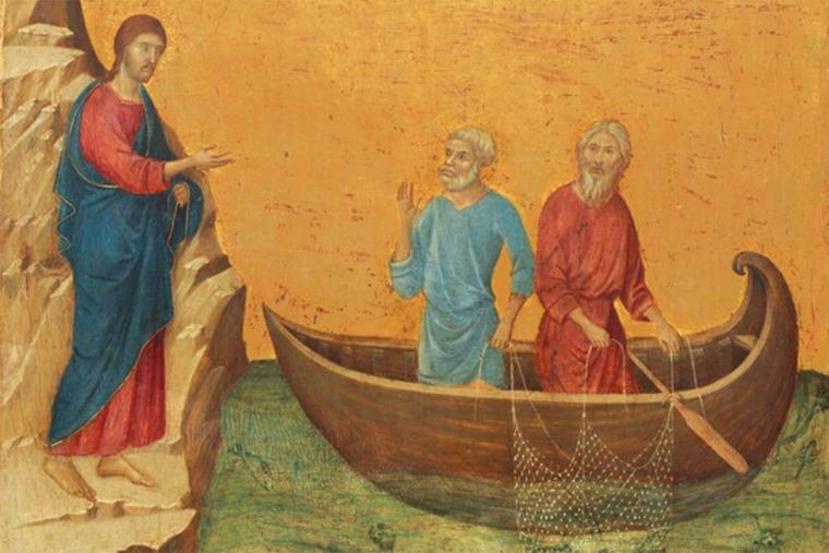 Duccio di Buoninsegna, “The Calling of the Apostles Peter and Andrew,” 1308-1311