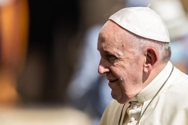 Pope Francis gave the Wednesday general audience inside the San Damaso Courtyard of the Vatican Apostolic Palace, Sept. 9, 2020.