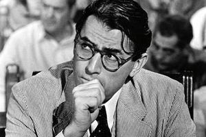 Gregory Peck portrays Atticus Finch in the 1962 film version of To Kill a Mockingbird