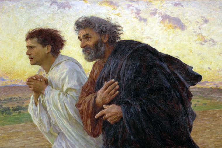 Eugène Burnand, “Peter and John Run to the Empty Tomb,” 1898