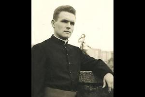 Bishop Peter Esterka as a seminarian or young priest.