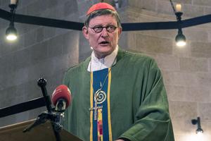 Cardinal Rainer Woelki preaches at the Church of the Multiplication of the Loaves and Fish in Tabgha, Israel, on Feb. 12, 2017.