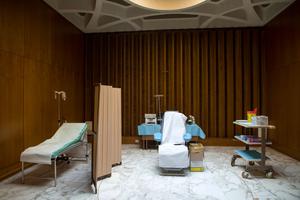 A view of the room, in the atrium of the Paul VI audience, ready for anti-Covid-19 vaccination campaign in Vatican City State on January 13, 2021 in Vatican City, Vatican.