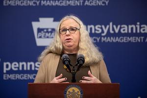 Secretary of Health Dr. Rachel Levine speaking at a virtual press conference for the Pennsylvania Department of Health March 20, 2020.