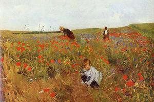 Mary Cassatt, “Picking Flowers in the Field,” 1875