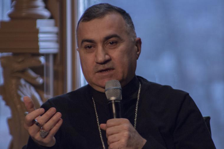 Chaldean Archbishop Bashar Warda of Erbil, Iraq speaks at Georgetown University on February 15, 2018.