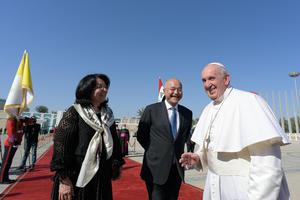 Farewell ceremony at Baghdad International Airport in Baghdad and departure by plane for Rome on March 8th, 2021.