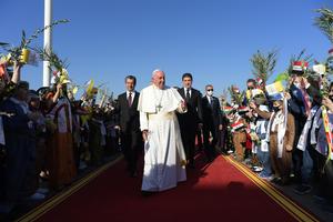 Pope Francis met with the President of the Autonomous Region of Iraqi Kurdistan and with the Prime Minister at the Erbil Airport on March 7th, 2021.
