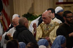 Archbishop Joseph F. Naumann of Kansas City, Kansas, Chairman of the USCCB Committee on Pro-Life, gives the homily during the Mass for Life at the Basilica of the National Shrine of the Immaculate Conception on Jan. 23, 2020.