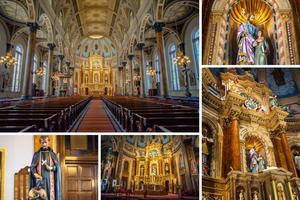 The restored Shrine of St. Joseph has been a labor of love for the St. Louis Catholic community. Dedicated to St. Joseph, this church also has a connection to the miracles of St. Peter Claver (reflected in the presence of the statue shown at bottom left).