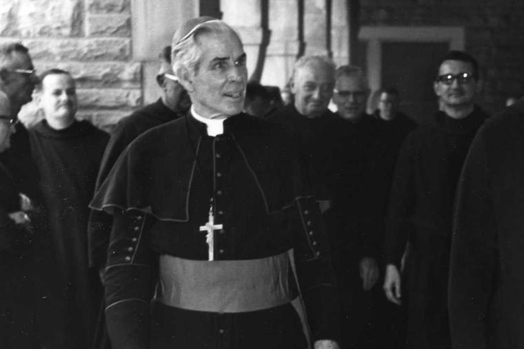 Archbishop Fulton J. Sheen visits Subiaco Abbey in Arkansas at an unknown date