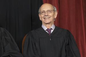 Justice Stephen Breyer poses for an official Supreme Court portrait on June 1, 2017
