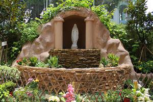 Grotto at Catholic Centre in the Kowloon area of Hong Kong.