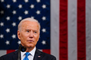 President Joe Biden addresses a joint session of Congress at the US Capitol in Washington, DC, on April 28, 2021.