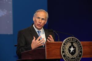 Governor Greg Abbott speaks at the WTTC Global Summit in 2016.