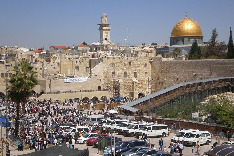 The Western Wall and the Temple Mount in Jerusalem.