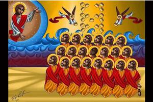 An icon commemorates the 21 martyrs of Libya.