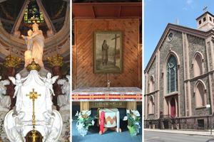 L to R: Our Lady of Victory National Shrine and Basilica, the St. Kateri Tekakwitha National Shrine and Historic Site and St. Patrick’s Old Cathedral are must-visits in the Empire State.