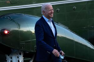 President Joe Biden walks from Marine One upon arrival on the Ellipse outside the White House May 23, 2021, in Washington, DC.