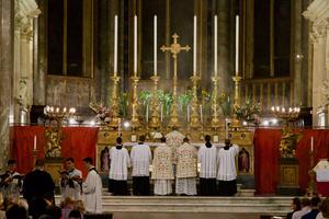 A Mass in the Extraordinary Form celebrated in the basilica of Santa Maria sopra Minerva in Rome, Sept. 15, 2017.