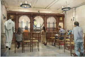 Shown above is an artist’s rendering of the planned adoration chapel in Greenwich Village.
