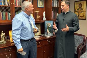 Deacon Steve Greco (left) and Father Donald Calloway