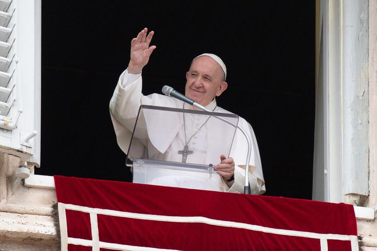 Pope Francis gives the Angelus address June 6, 2021.