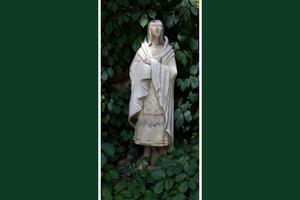 The ‘Lily of the Mohawks’ statue depicting St. Kateri Tekakwitha is seen at the Shrine at Our Lady of Czestochowa Roman Catholic Church in Turners Falls, Massachusetts.