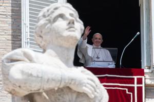Pope Francis delivers his Angelus address on June 13.