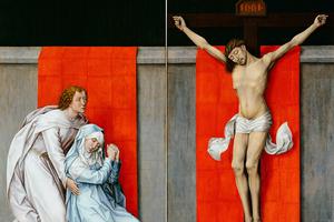 Rogier van der Weyden, “The Crucifixion, with the Virgin and Saint John the Evangelist Mourning,” ca. 1460