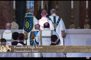 Archbishop Salvatore Cordileone of San Francisco celebrates the ‘Mass of the Americas’  using the extraordinary form of the Mass at the Basilica of the National Shrine of the Immaculate Conception in Washington, D.C., Nov. 16, 2019.