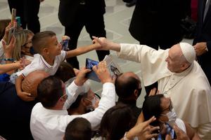 Pope Francis’ general audience in the Paul VI Hall at the Vatican, Aug. 3, 2021.