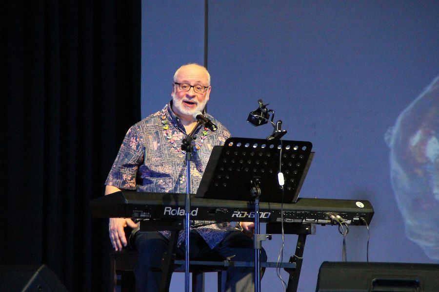 David Haas in a concert at the Ateneo de Manila University, Quezon City, Philippines.