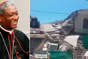 Cardinal Chibly Langlois of Les Cayes was injured after the earthquake destroyed his residence.