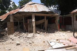One of the many destroyed buildings in Haiti in need of rebuild.