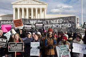 The 44th Annual March for Life, commemorating the anniversary of the 'Roe v. Wade' with the Supreme Court in the background.