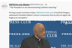‘Our Church has not changed its position on the immorality of abortion,’ Cardinal Wilton Gregory said Sept. 8.