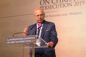 The Rt. Rev. Michael Nazir-Ali, the former Anglican bishop of Rochester, England speaking at the International Conference on Christian Persecution.