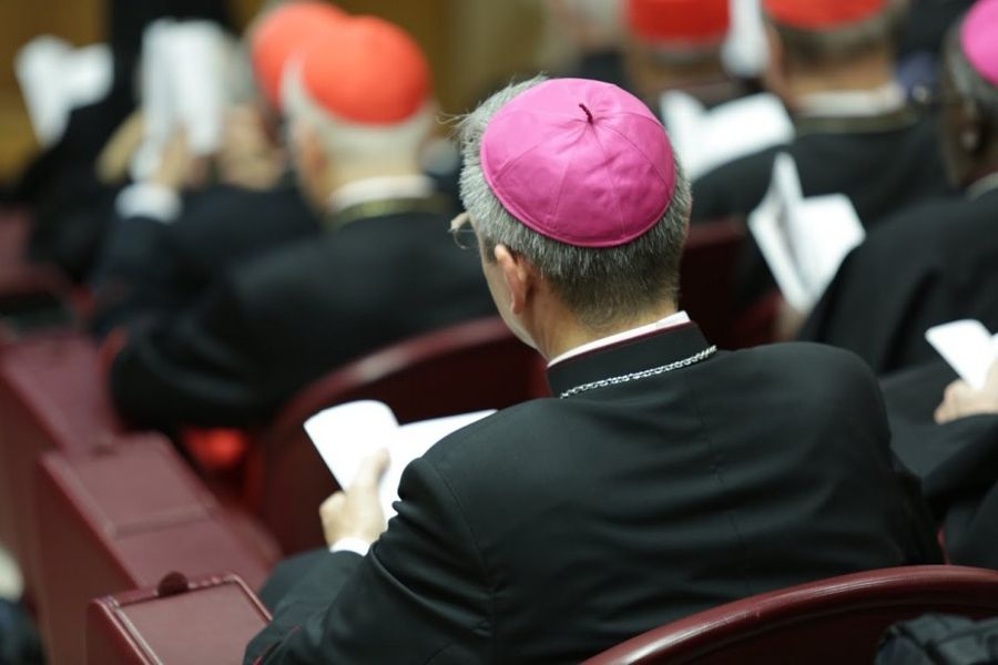Cardinals and bishops in the Vatican’s Synod Hall, Oct. 14, 2015.