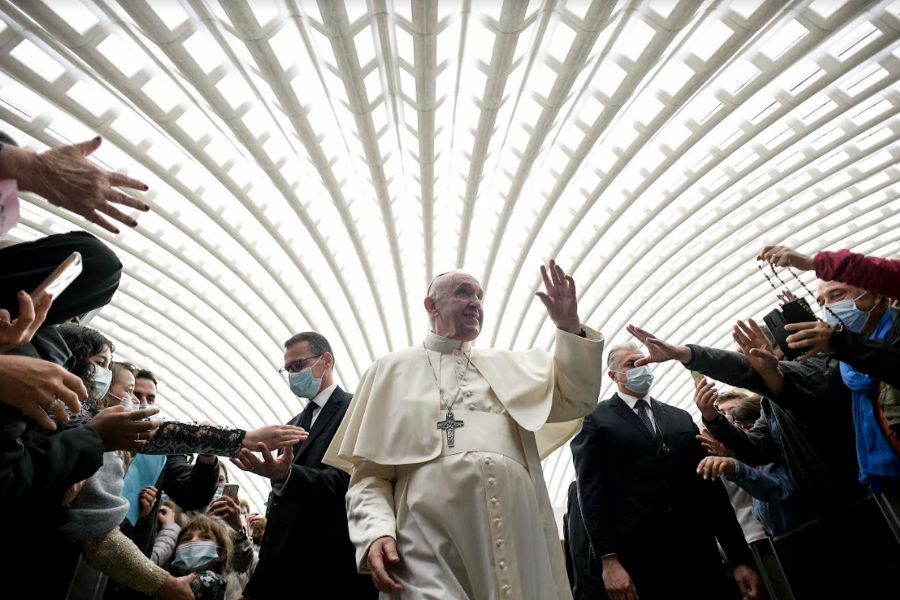 Pope Francis’ general audience in the Paul VI Hall at the Vatican, Oct. 20, 2021.
