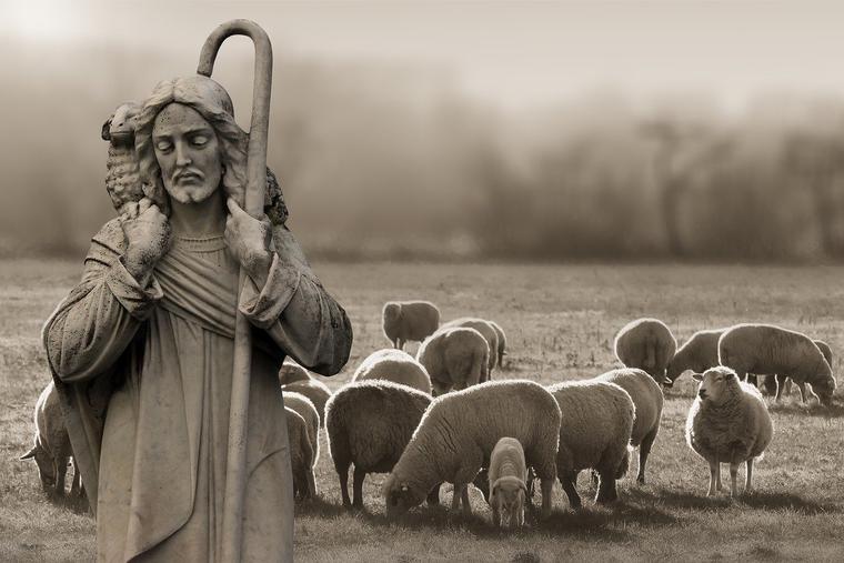 Jesus and the Lost Lamb photo