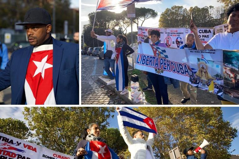 Protesters in Rome joined thousands of others in 120 other cities around the world Nov. 15 to demonstrate against human-rights abuses and government repression in Cuba.