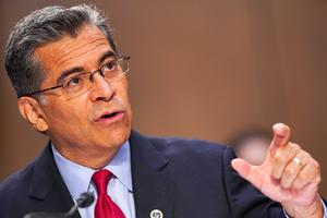 Secretary of Health and Human Services Xavier Becerra answers questions at a Senate Health, Education, Labor, and Pensions Committee hearing to discuss reopening schools during COVID-19 on Sept. 30 in Washington, DC.