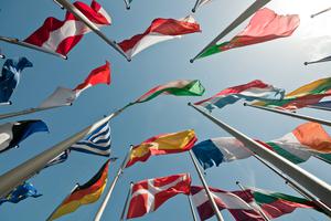 Flags of European states.