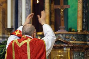 Monsignor Ignacio Barreiro Carámbula offers the Traditional Latin Mass in July 2007 at the Church of St. Giuseppe a Capo le Case in Rome.